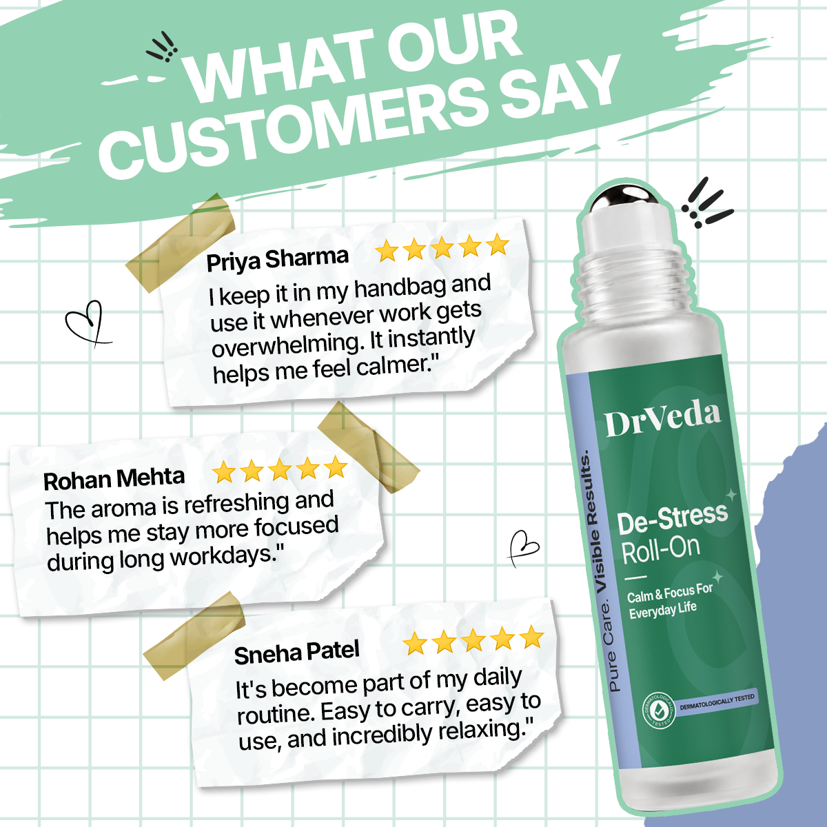 De-Stress & Focus Roll-On By Dr.Veda