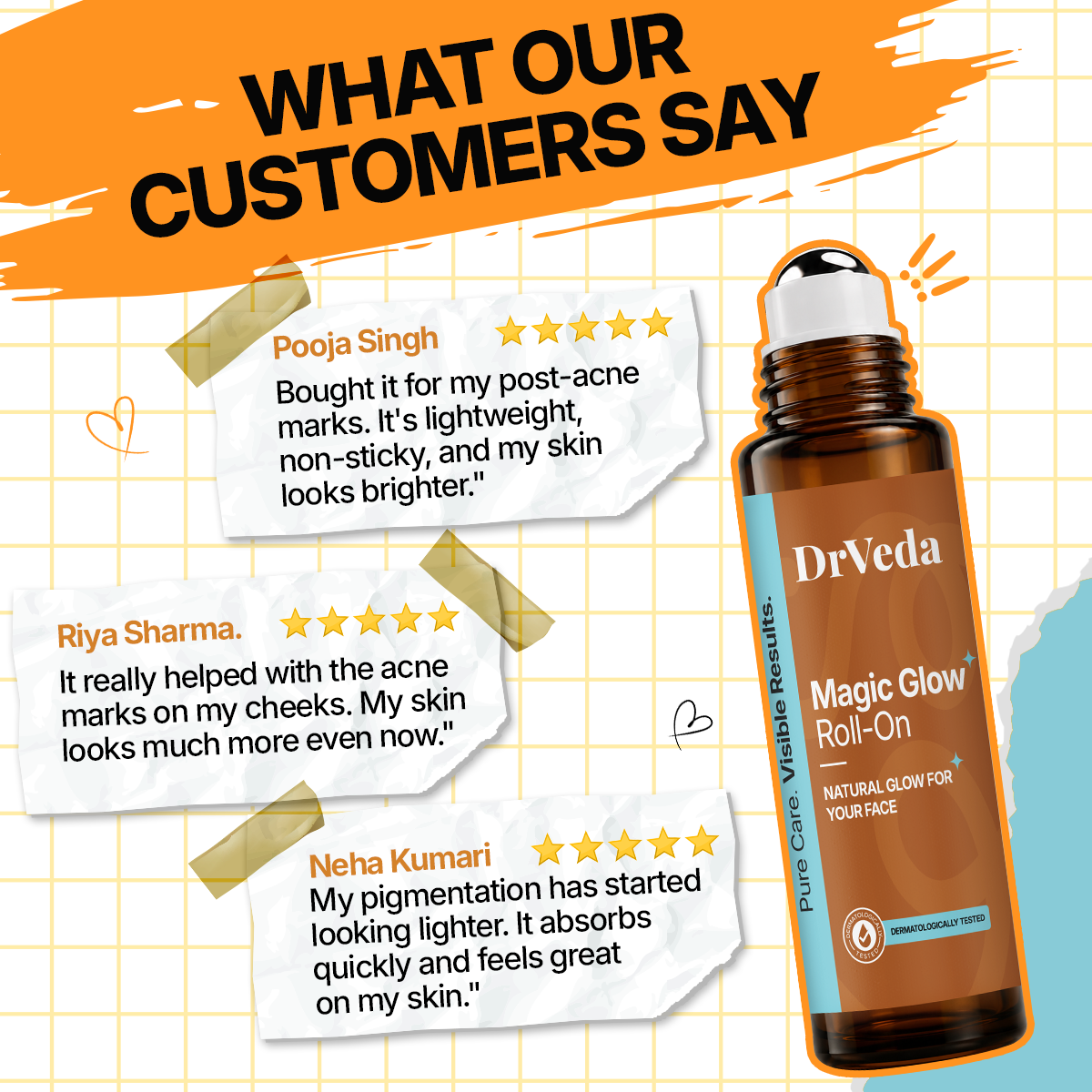 Magic Glow Roll-On By Dr.Veda for Acne, Acne Scars, Pigmentation & Dark Spot Reduction