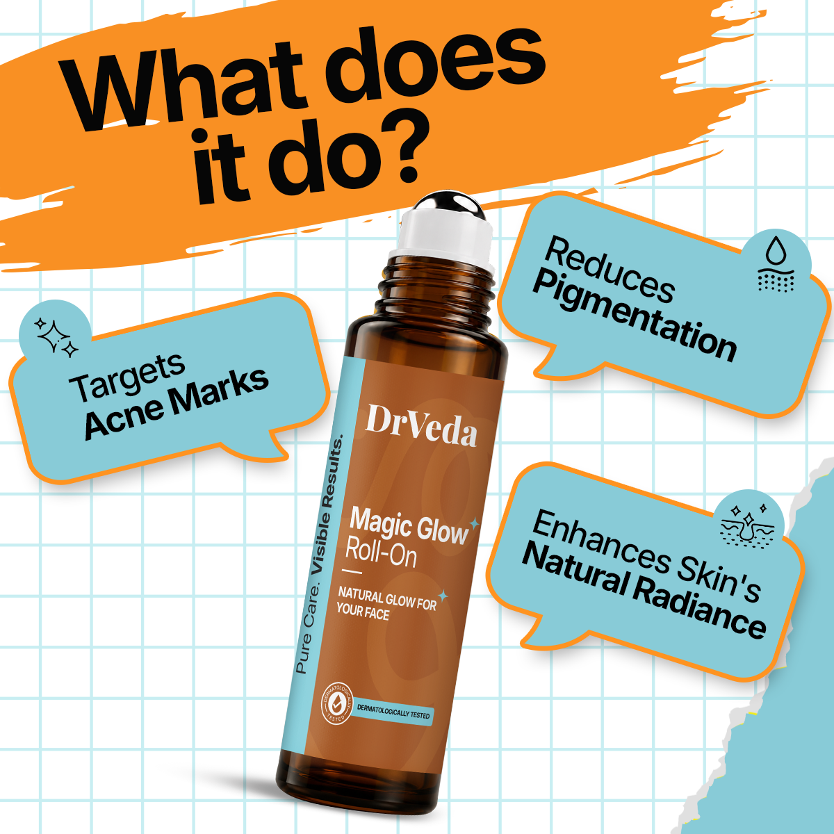 Magic Glow Roll-On By Dr.Veda for Acne, Acne Scars, Pigmentation & Dark Spot Reduction