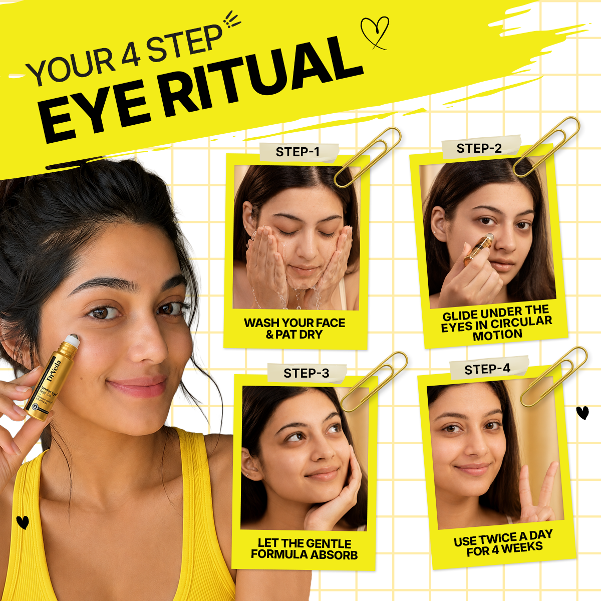Under Eye Care Roll-On By Dr.Veda for Dark Circles, Puffiness & Fine Lines