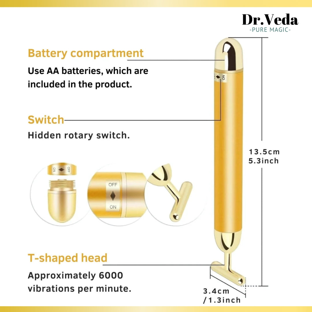 Dr.Veda 24K Gold Electric Facial Massage Roller